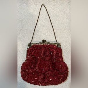 Beautiful wine colored vintage reproduction MOYNA bags purse - used once!